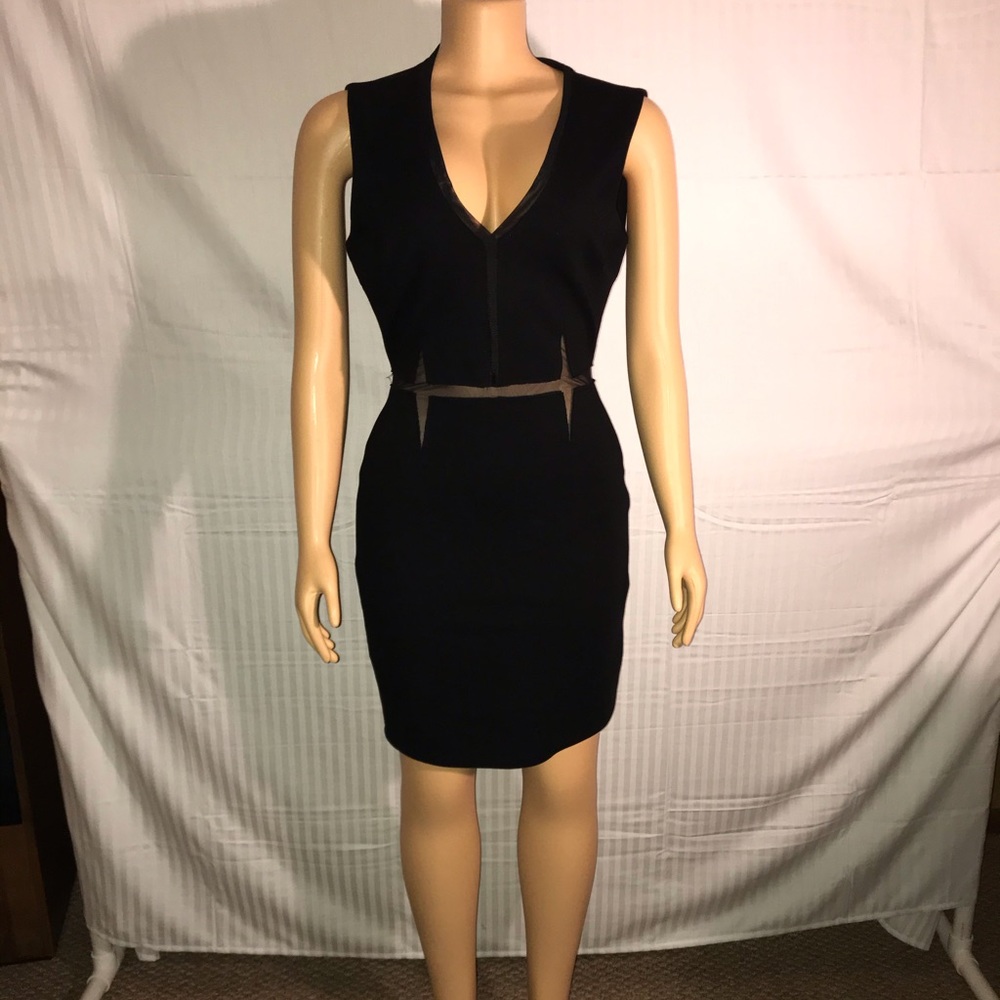 🖤 Bailey 44 Mesh Black Midi Sheath Dress